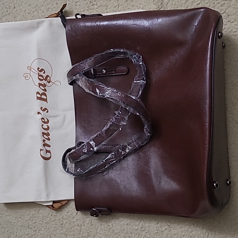 Grace leather handmade handbag with dust bag. New without tags